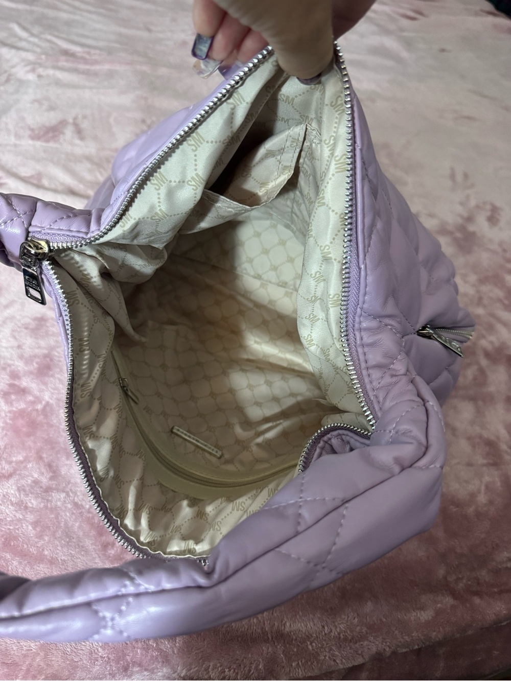 Steve Madden Quilted Lavender Shoulder Bag - Picture 10 of 10